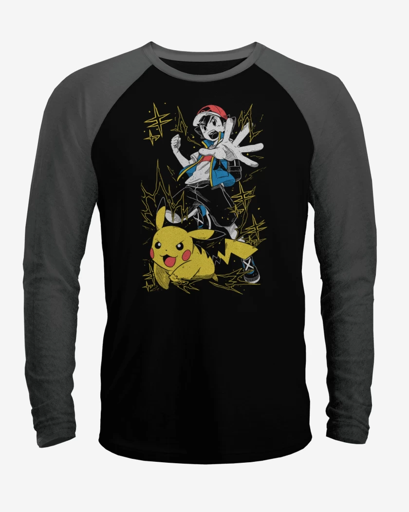 Polera Raglan Ash x Pikachu