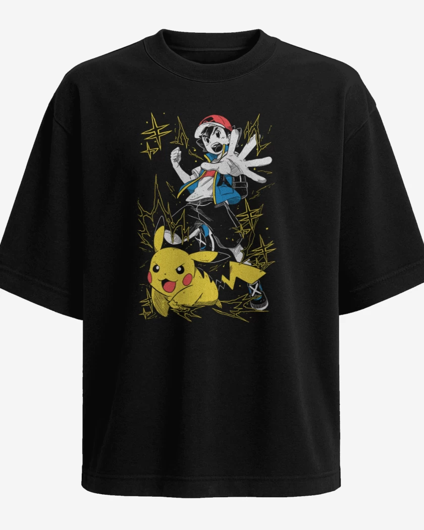 Polera Oversize Ash x Pikachu