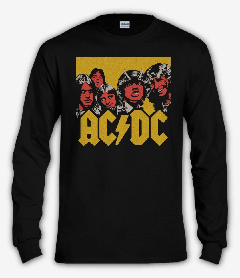 Polera manga larga Negro de ACDC hell