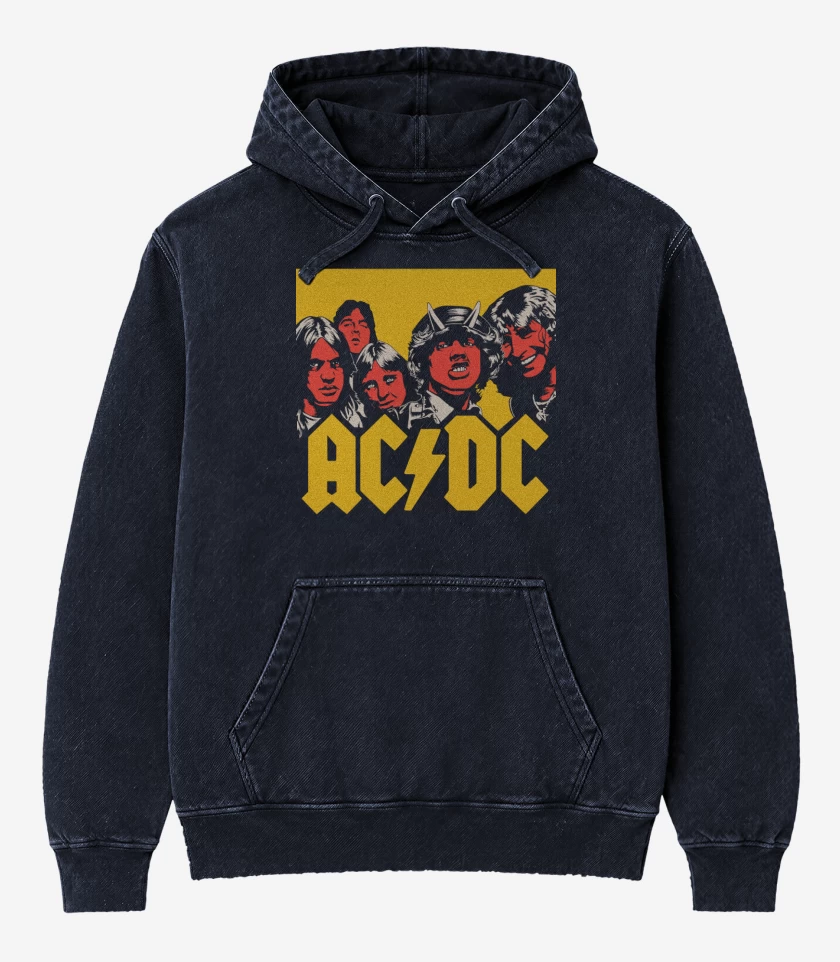 Poleron Canguro Acid Wash Azul Marino de ACDC hell
