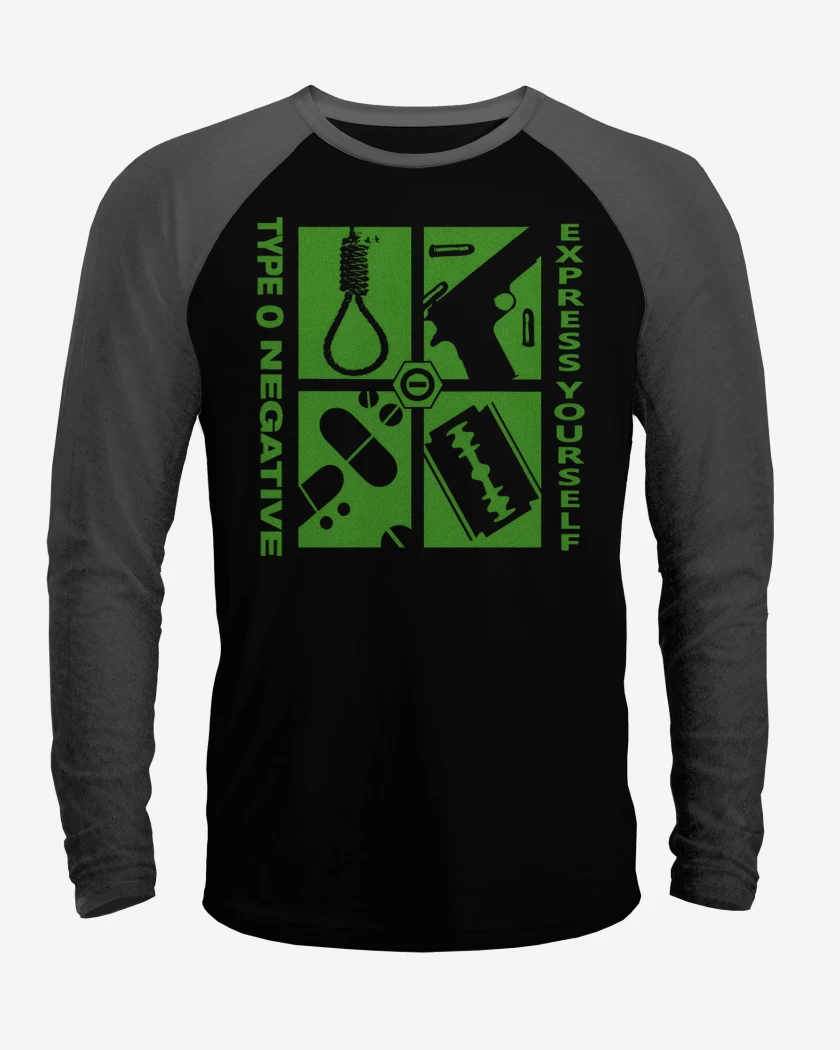 Polera Raglan Negro / Negro Heather de Express Yourself