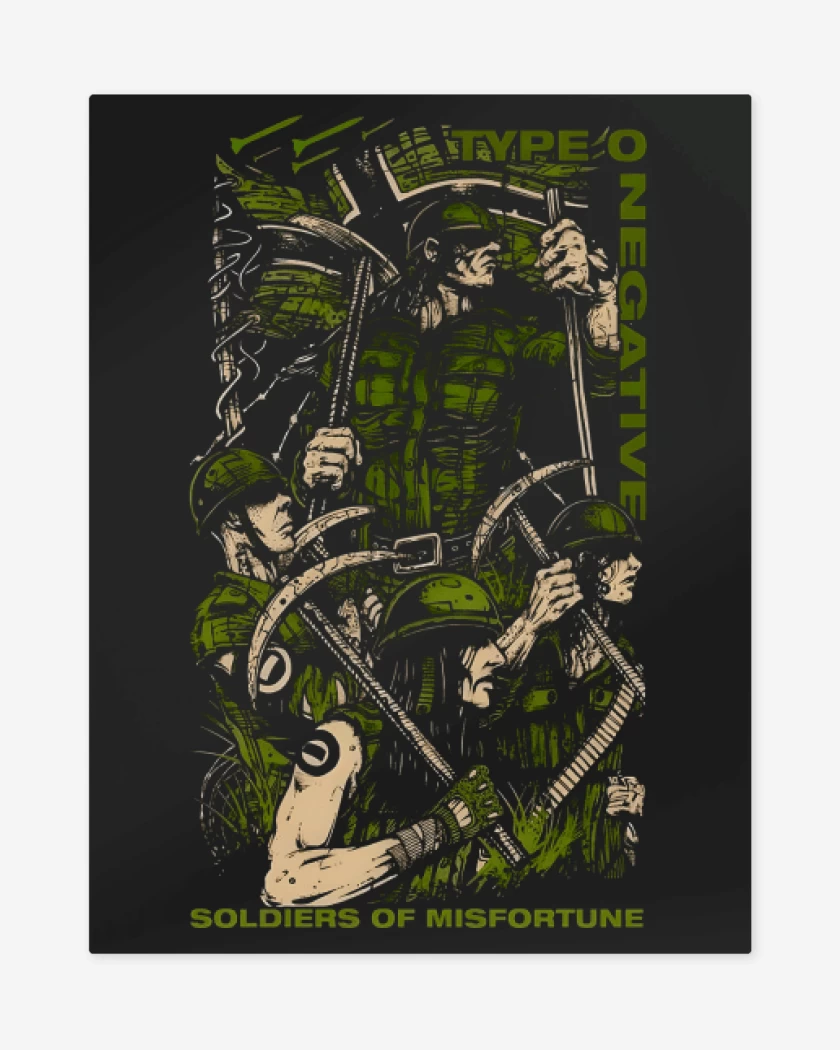 Print metalico Negro de Soldiers of Misfortune