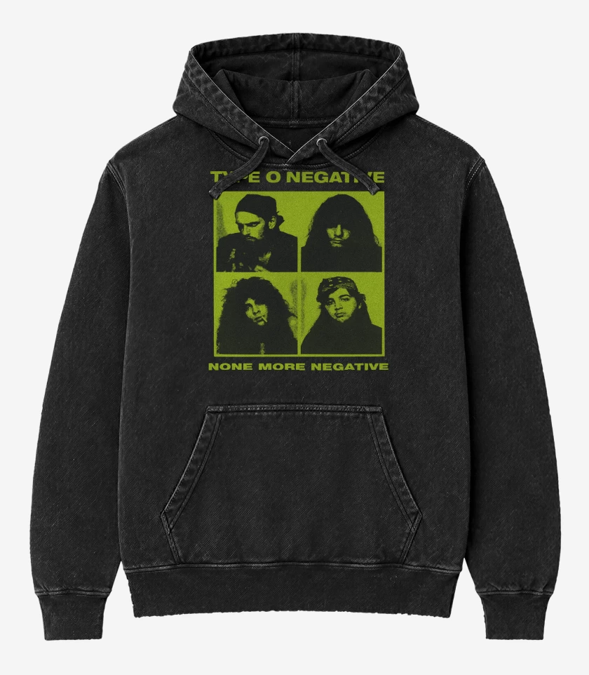 Poleron Canguro Acid Wash Negro de None More Negative