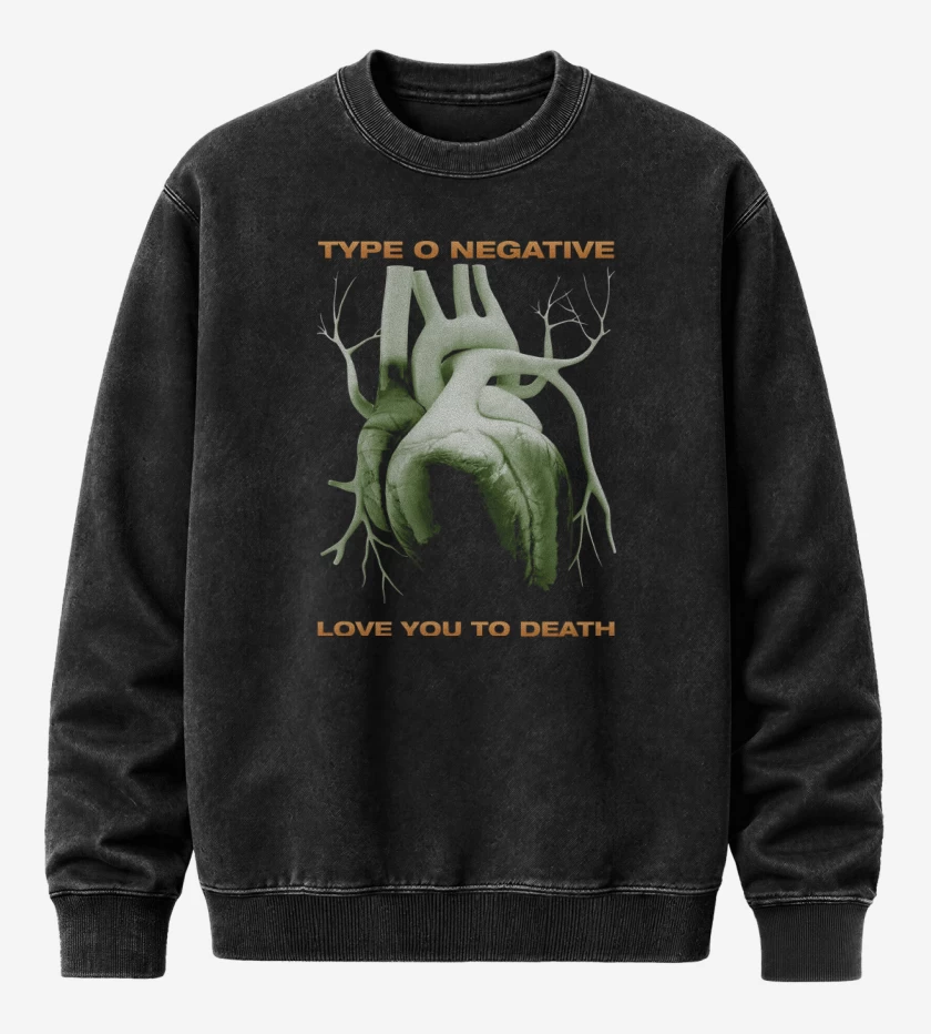 Poleron Polo Acid Wash Negro de Love You to Death