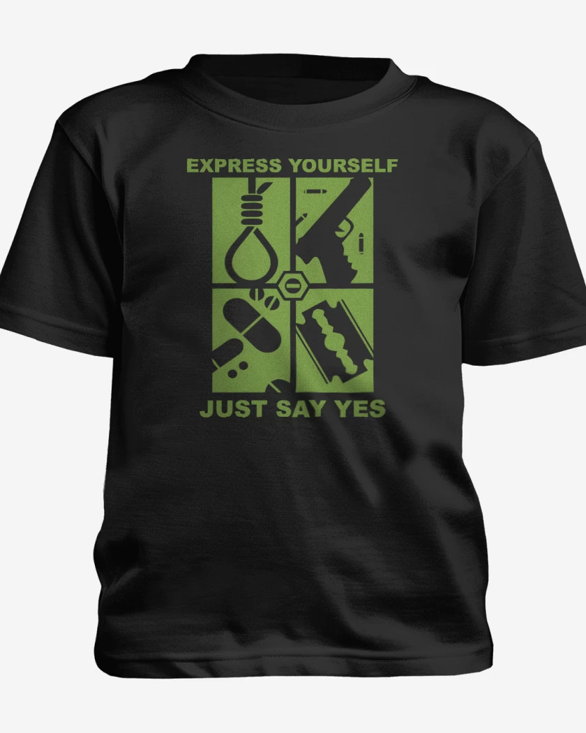 Polera de niño Negro de Just Say Yes