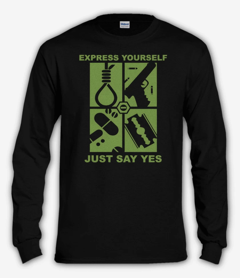 Polera manga larga Negro de Just Say Yes