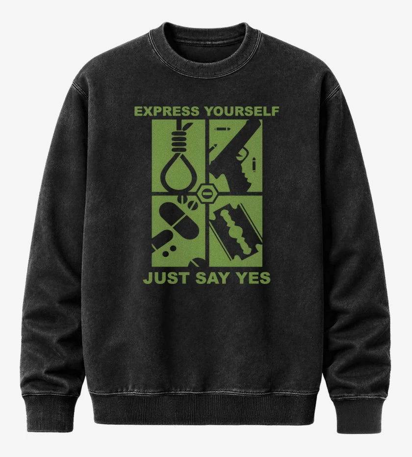 Poleron Polo Acid Wash Negro de Just Say Yes
