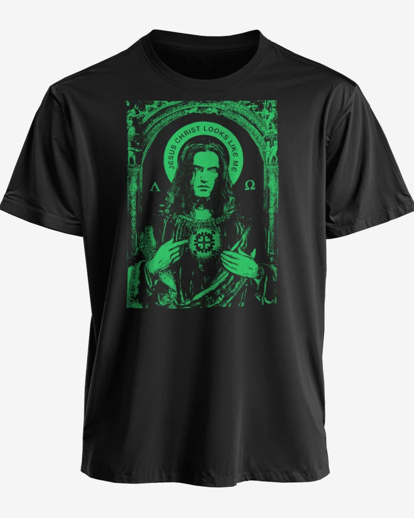 Polera premium Negro de Jesus Chrits Looks Like Me