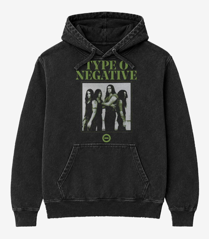 Poleron Canguro Acid Wash Negro de Type O Negative 