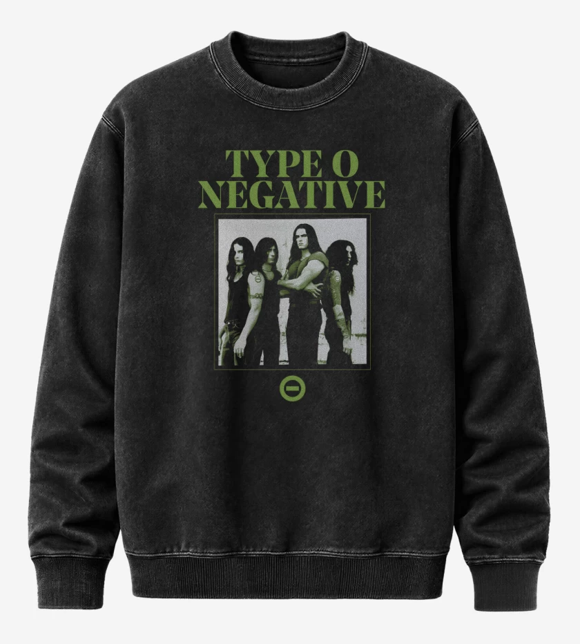 Poleron Polo Acid Wash Negro de Type O Negative 