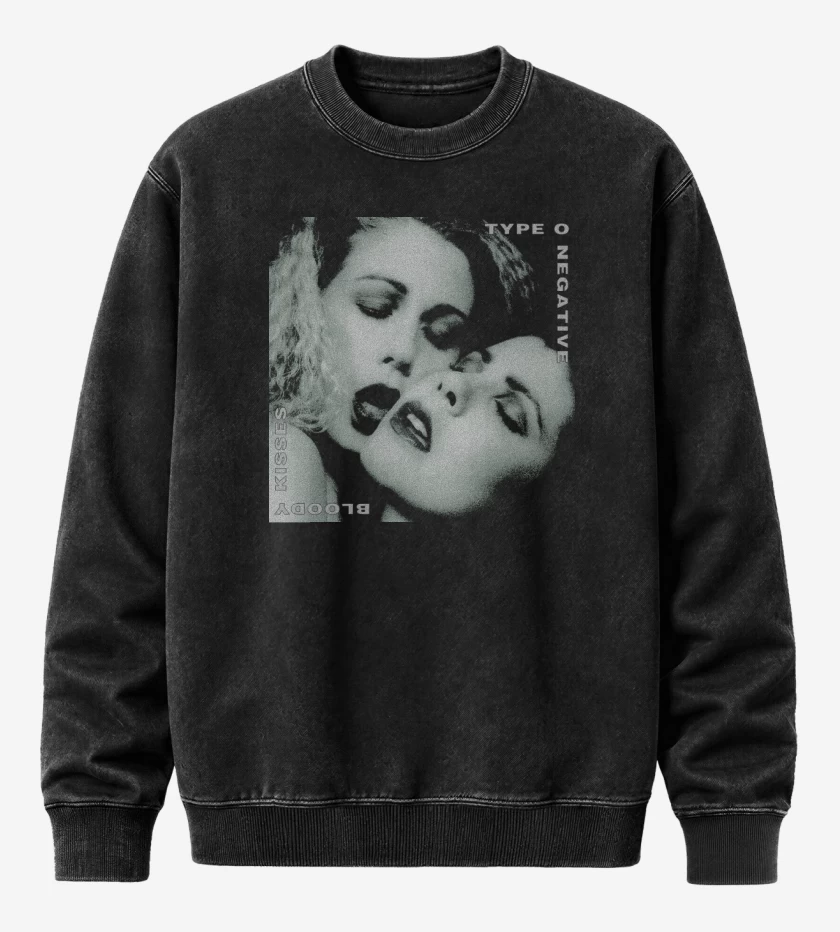 Poleron Polo Acid Wash Negro de Bloody Kisses