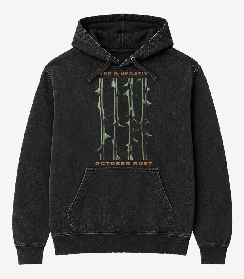 Poleron Canguro Acid Wash Negro de October Rust