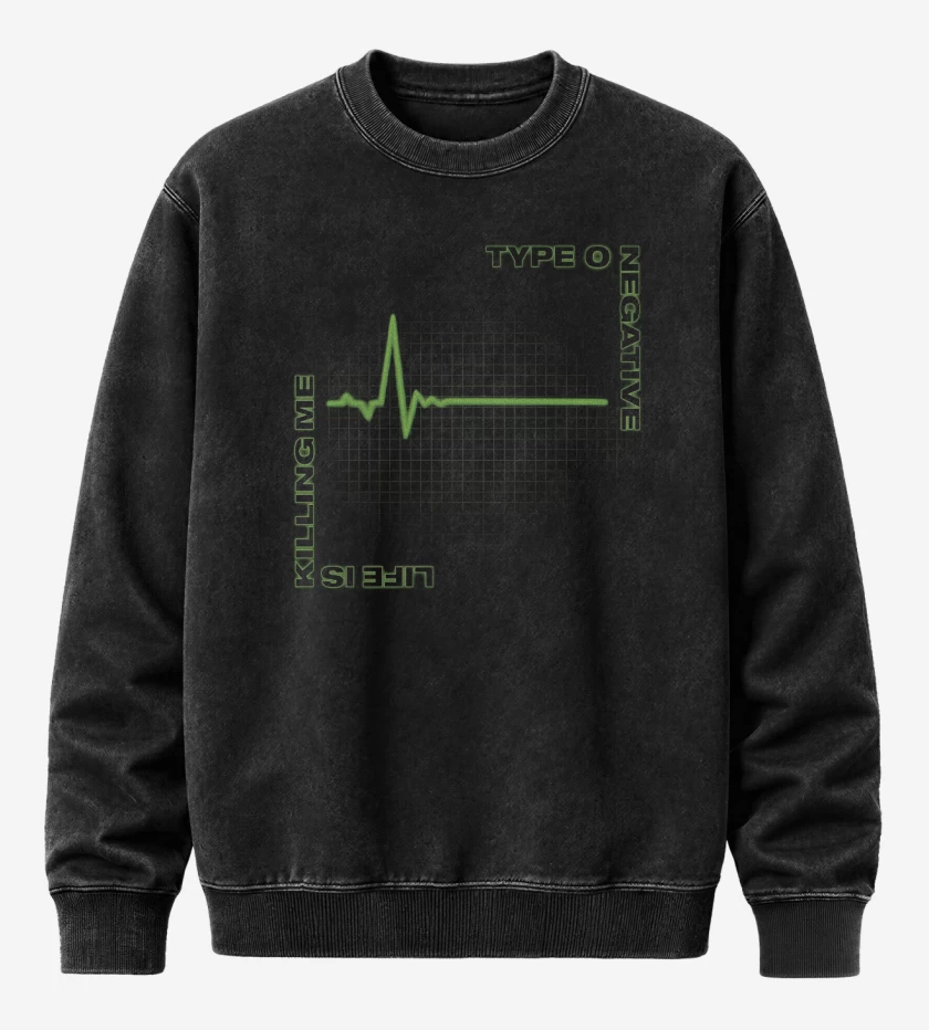 Poleron Polo Acid Wash Negro de Life is Killing Me