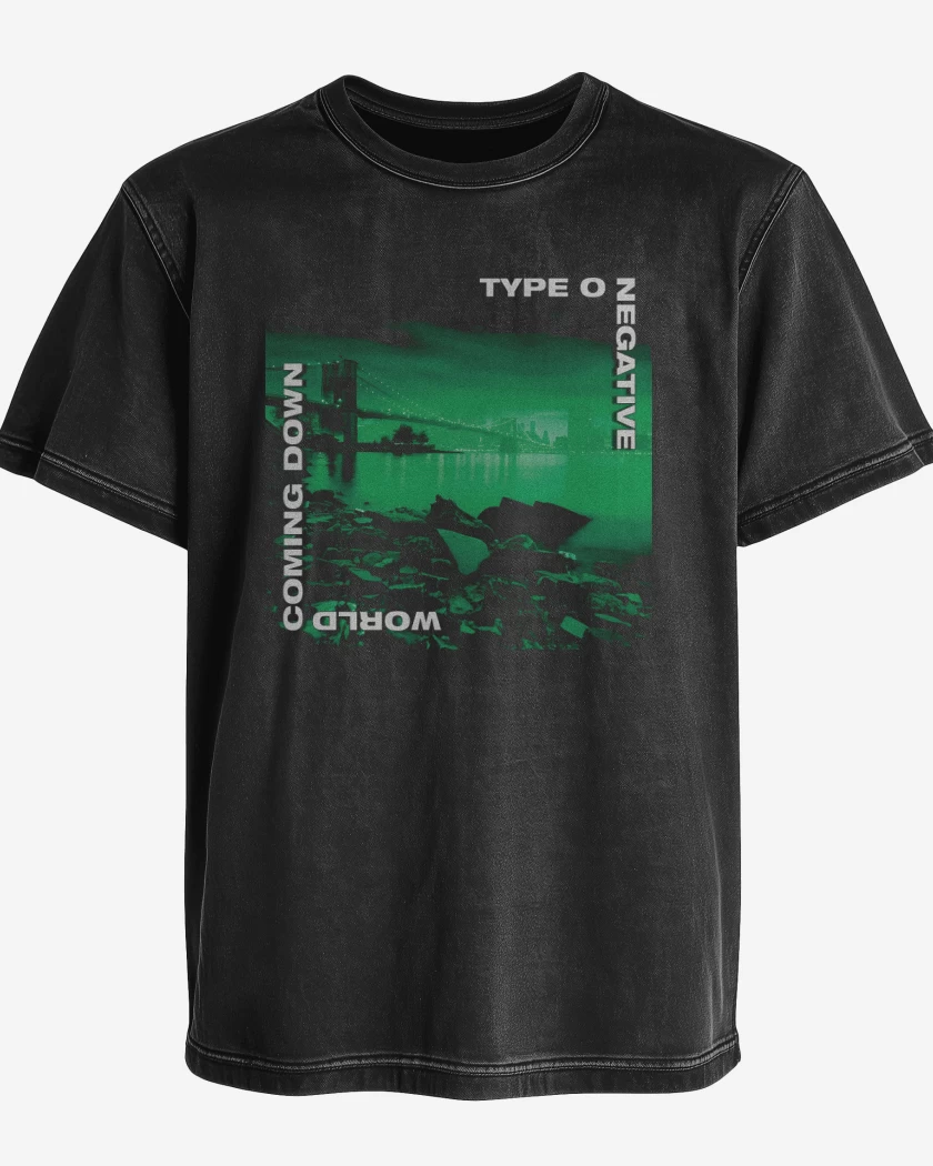 Polera desgastada Negro de World Coming Down