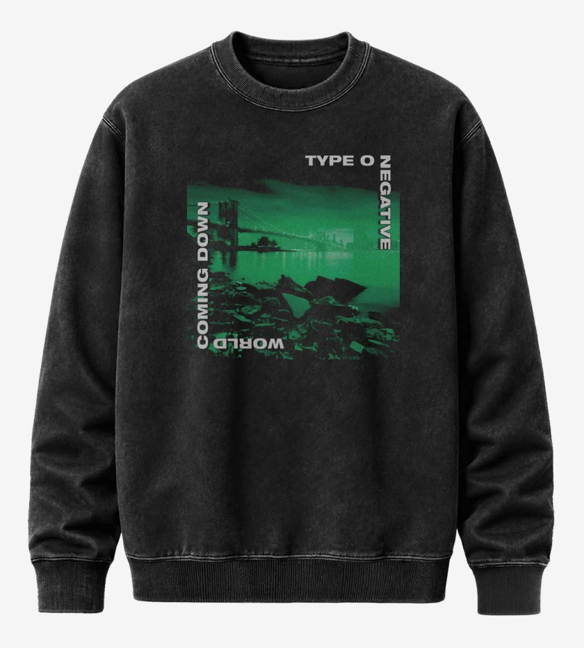 Poleron Polo Acid Wash Negro de World Coming Down