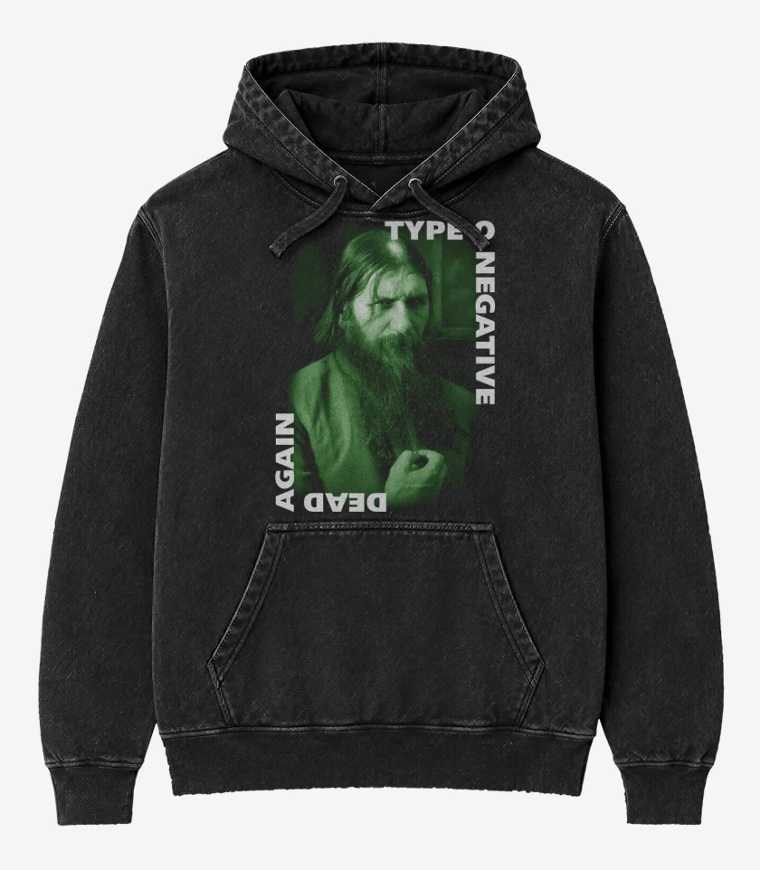 Poleron Canguro Acid Wash Negro de Dead Again 