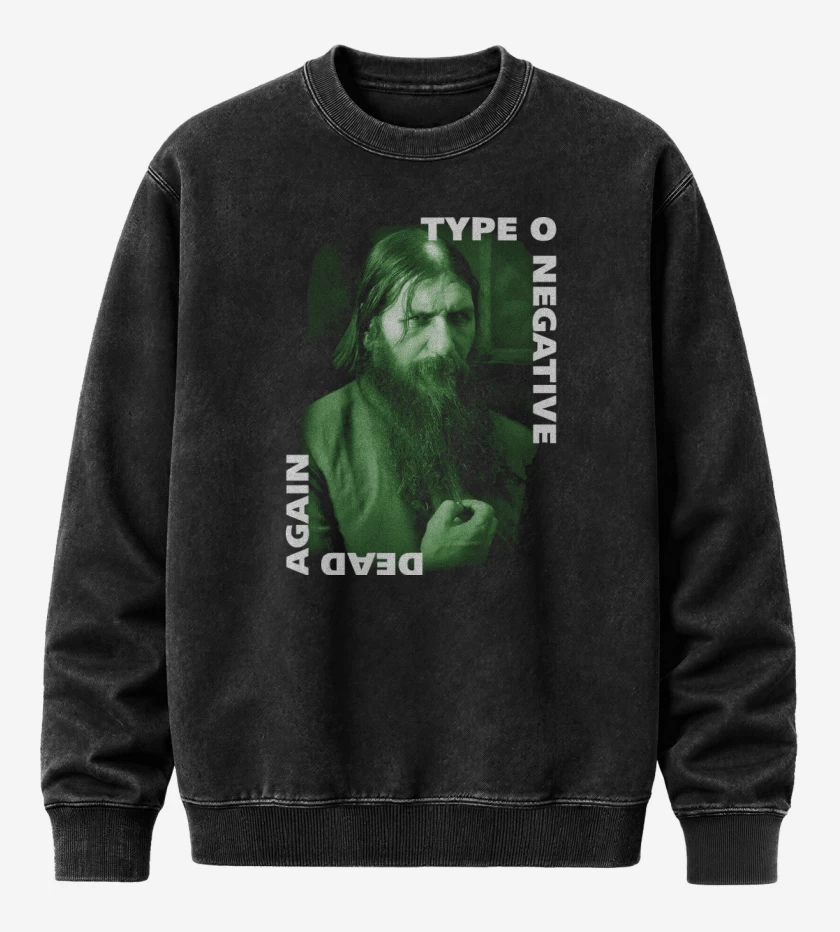 Poleron Polo Acid Wash Negro de Dead Again 
