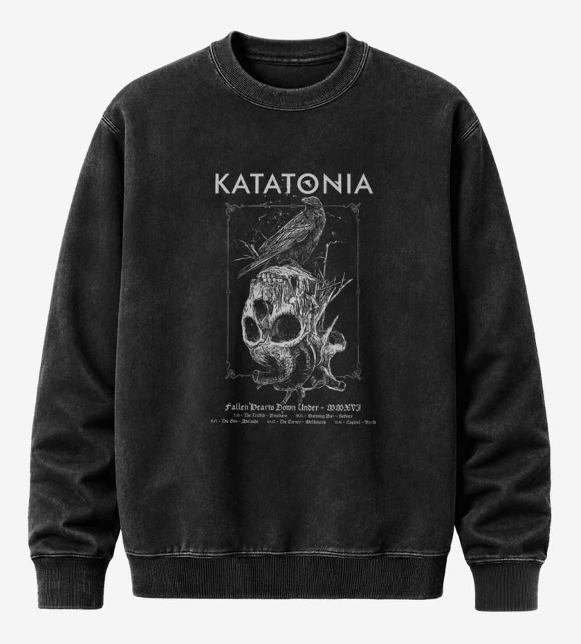 Poleron Polo Acid Wash Negro de Katatonia