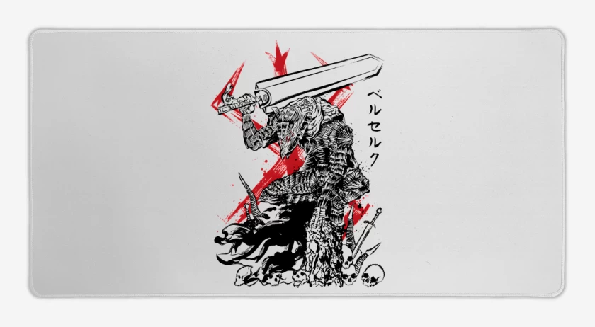 Mouse pad Gamer Blanco de Espadachín Solitario