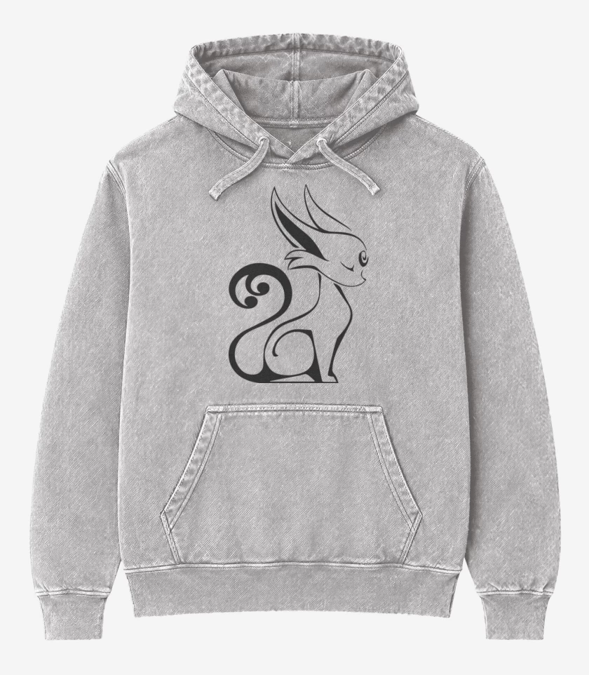 Poleron Canguro Acid Wash Gris Melange de Espeon
