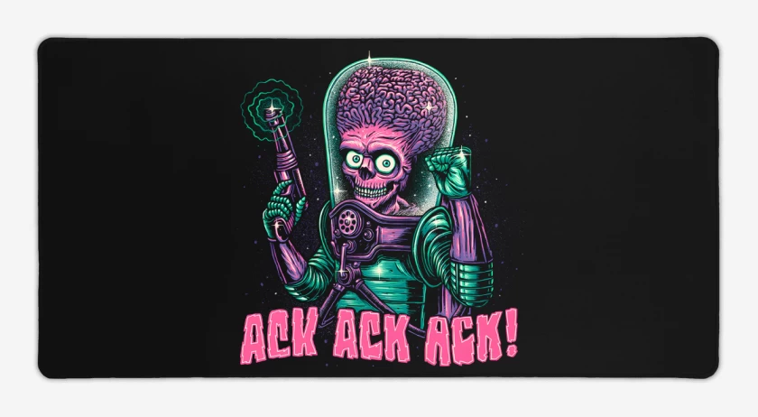 Mouse pad Gamer Negro de Mars Ack Ack AtAck
