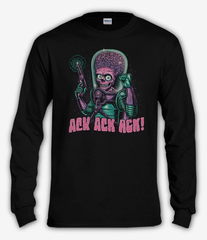 Polera manga larga Negro de Mars Ack Ack AtAck