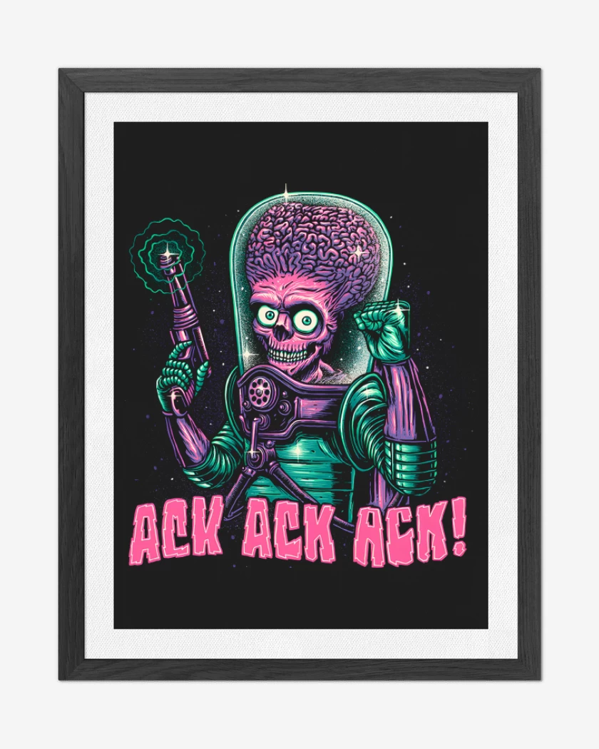 Cuadro decorativo Negro de Mars Ack Ack AtAck