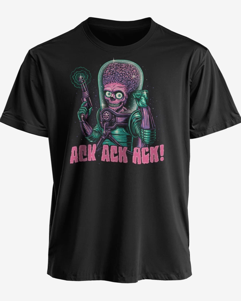 Polera premium Negro de Mars Ack Ack AtAck