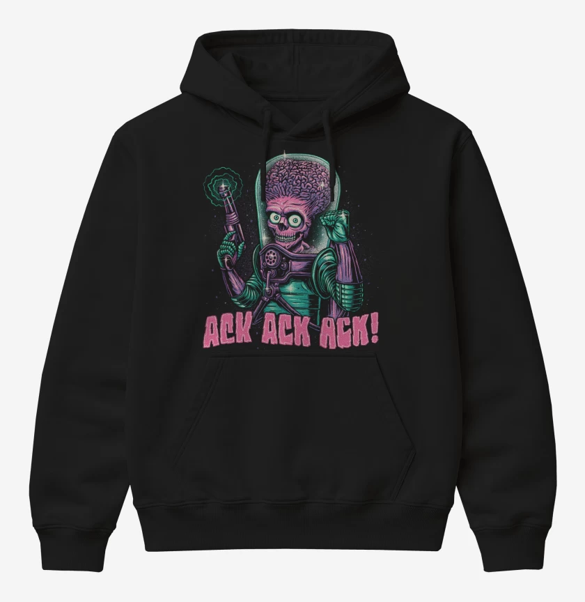 Poleron Canguro básico Negro de Mars Ack Ack AtAck