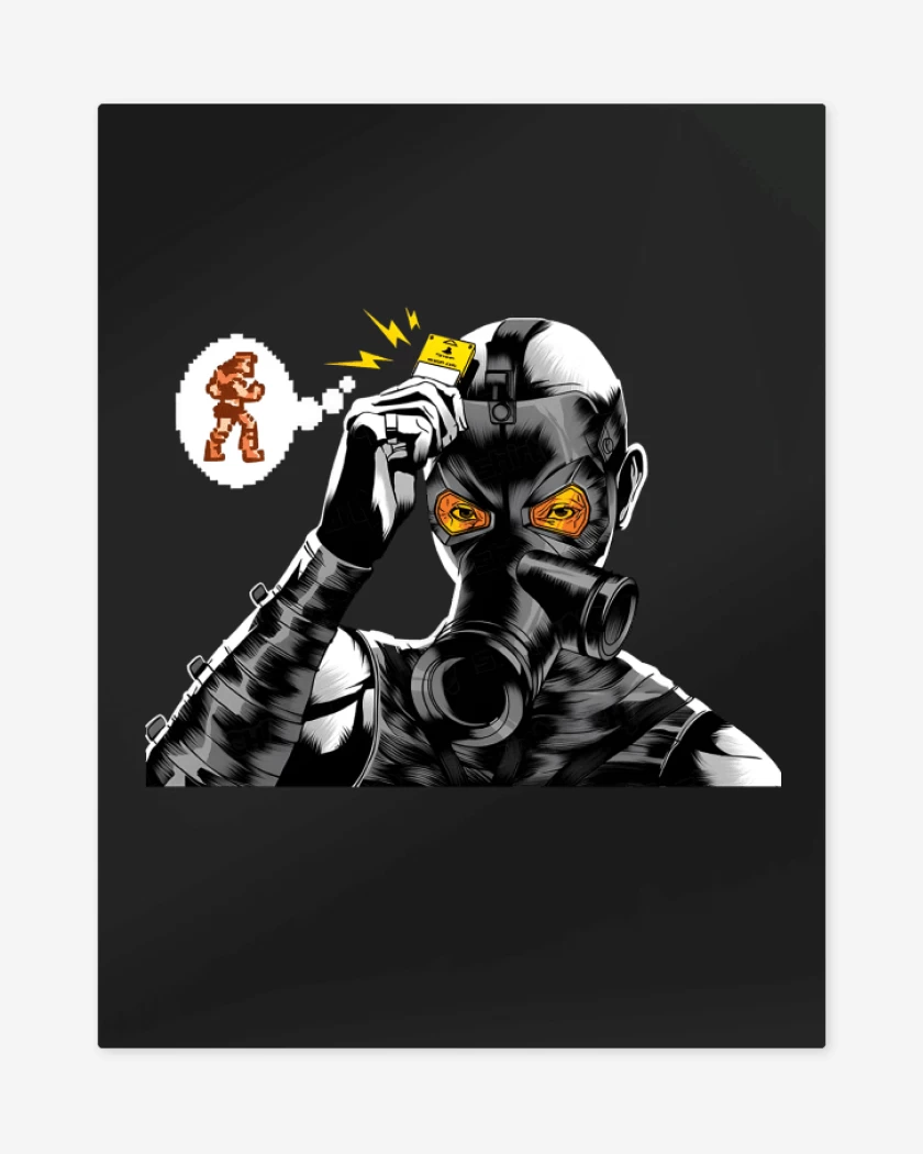 Print metalico Negro de Psycho Memory Card