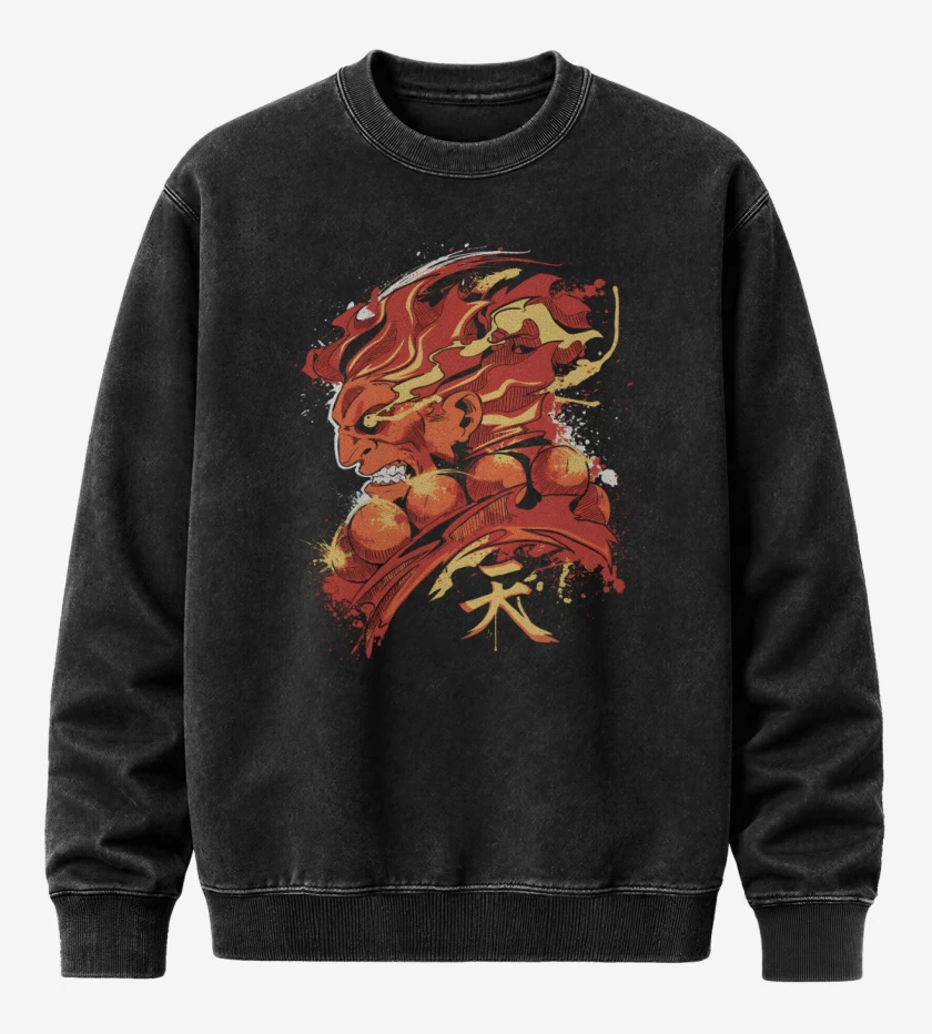 Poleron Polo Acid Wash Negro de Gouki