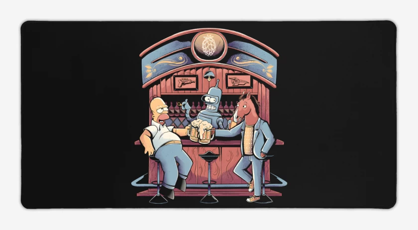 Mouse pad Gamer Negro de La Hora Feliz