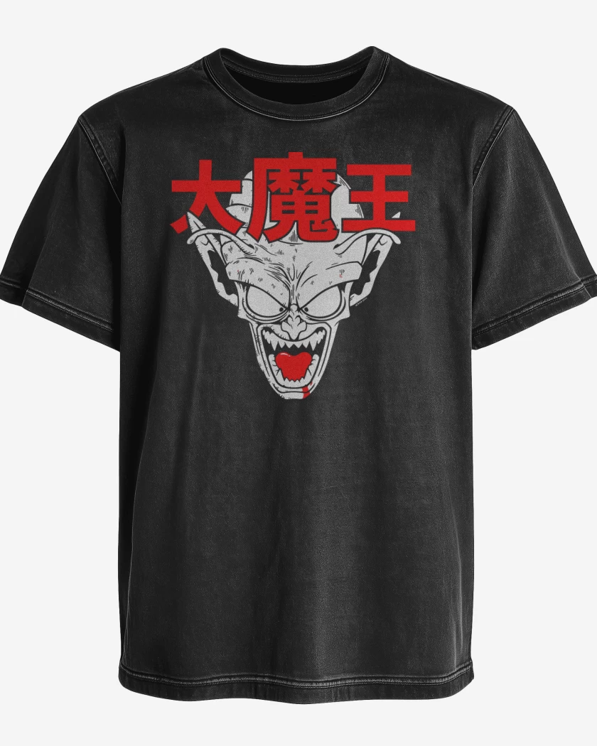 Polera desgastada Negro de Gran Rey Demonio