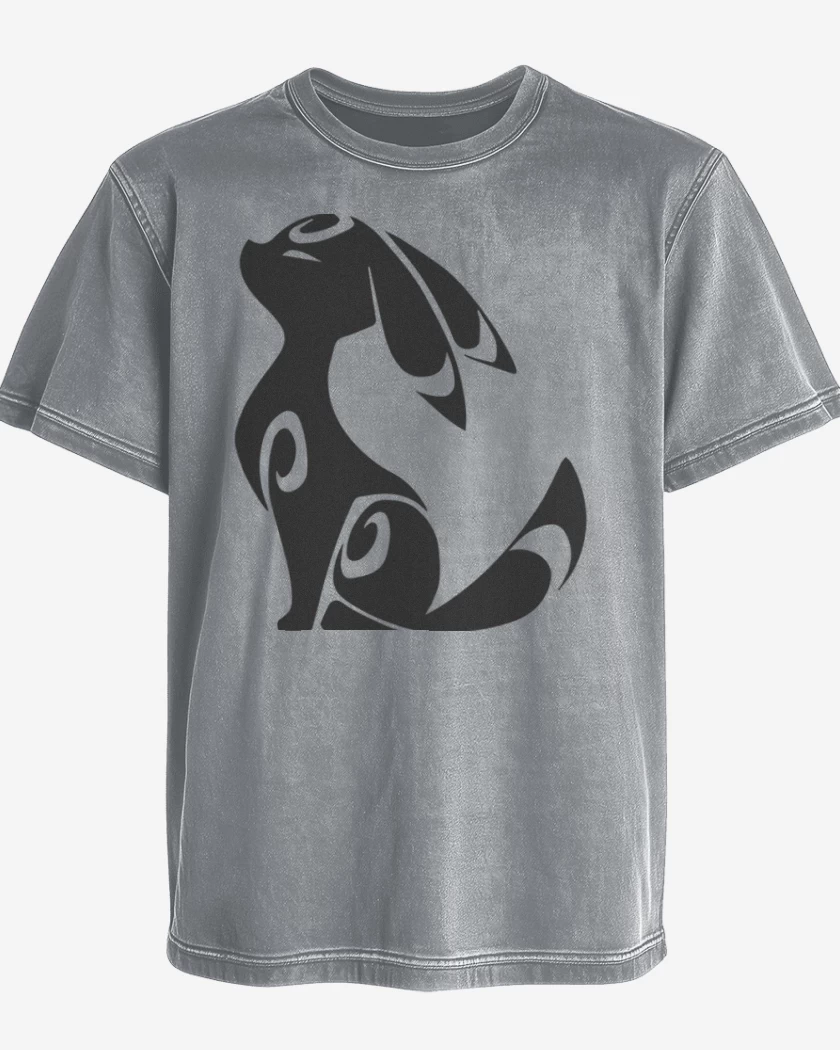 Polera desgastada Gris Melange de Umbreon