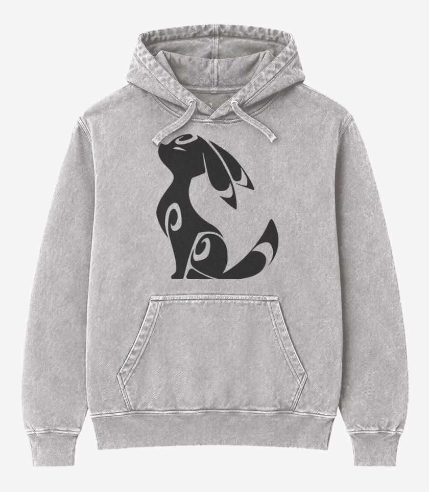 Poleron Canguro Acid Wash Gris Melange de Umbreon