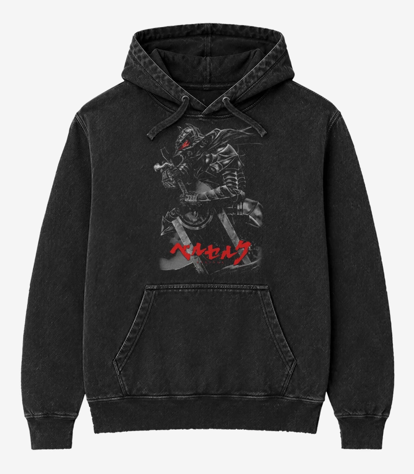 Poleron Canguro Acid Wash Negro de The Dark Knight 