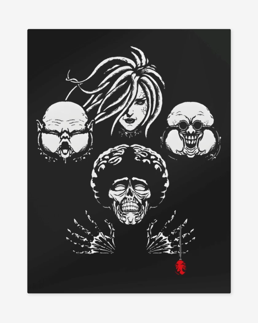 Print metalico Negro de God Hand Rhapsody