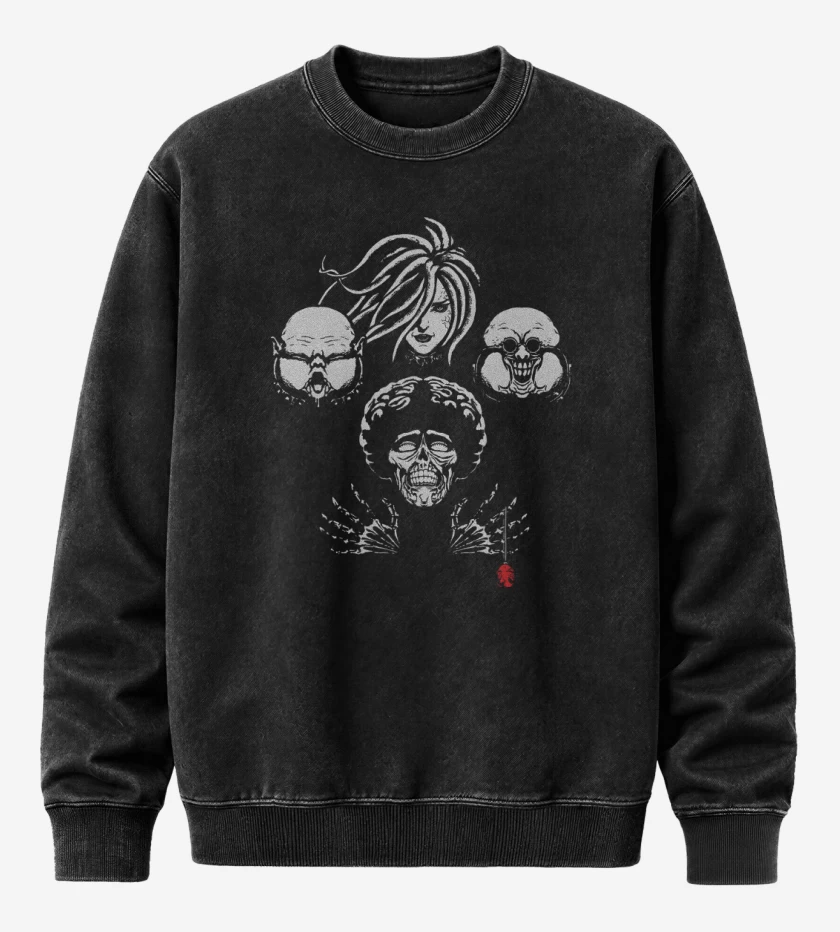 Poleron Polo Acid Wash Negro de God Hand Rhapsody