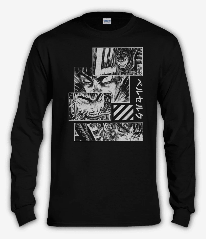 Polera manga larga Negro de Ira de Guts