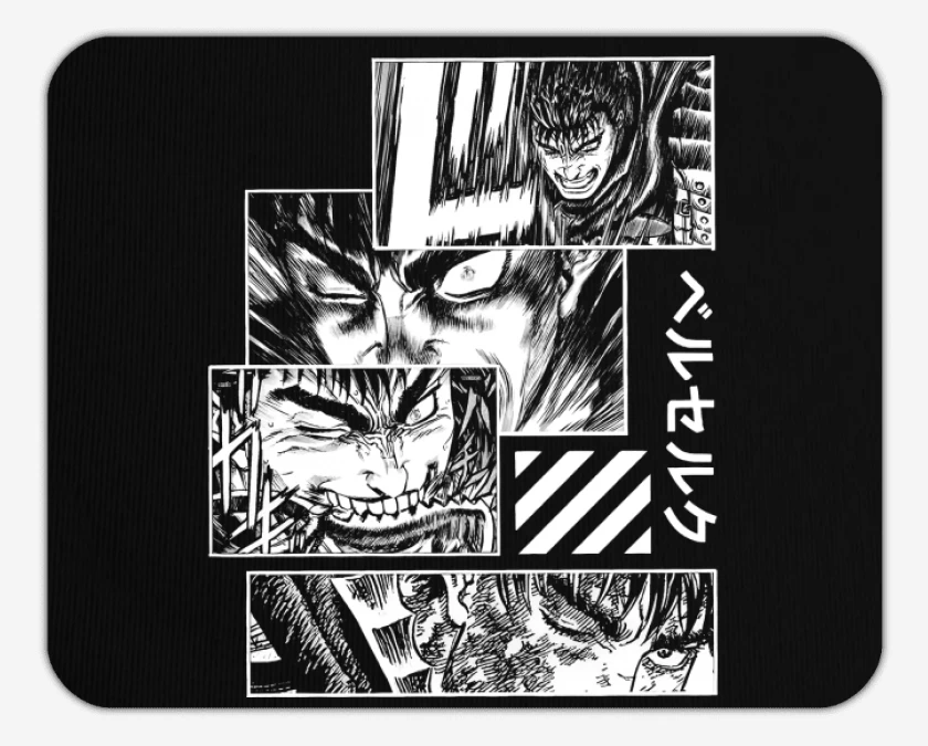 Mousepad Negro de Ira de Guts