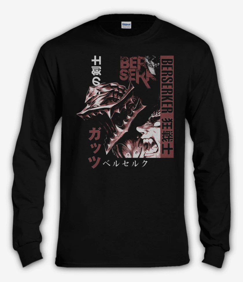 Polera manga larga Negro de Black Armor Warrior