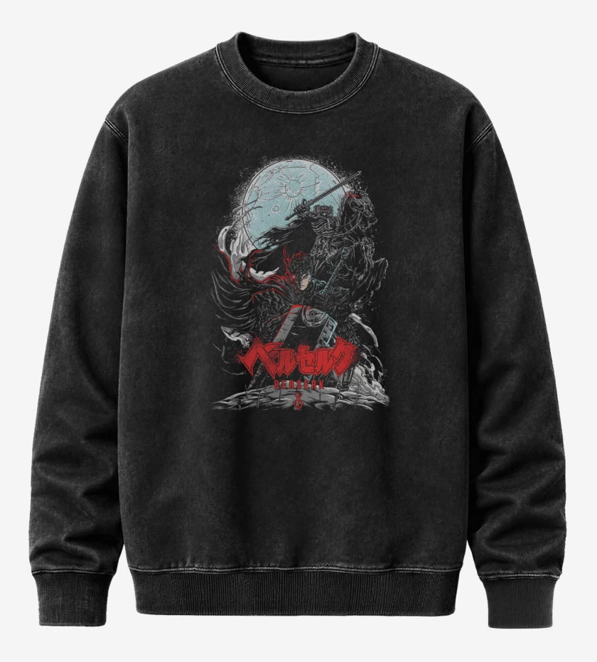 Poleron Polo Acid Wash Negro de Caballero Oscuro