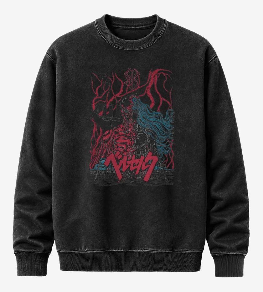 Poleron Polo Acid Wash Negro de Halcón de la Luz