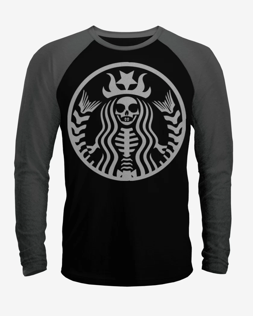 Polera Raglan Negro / Negro Heather de Starbucks