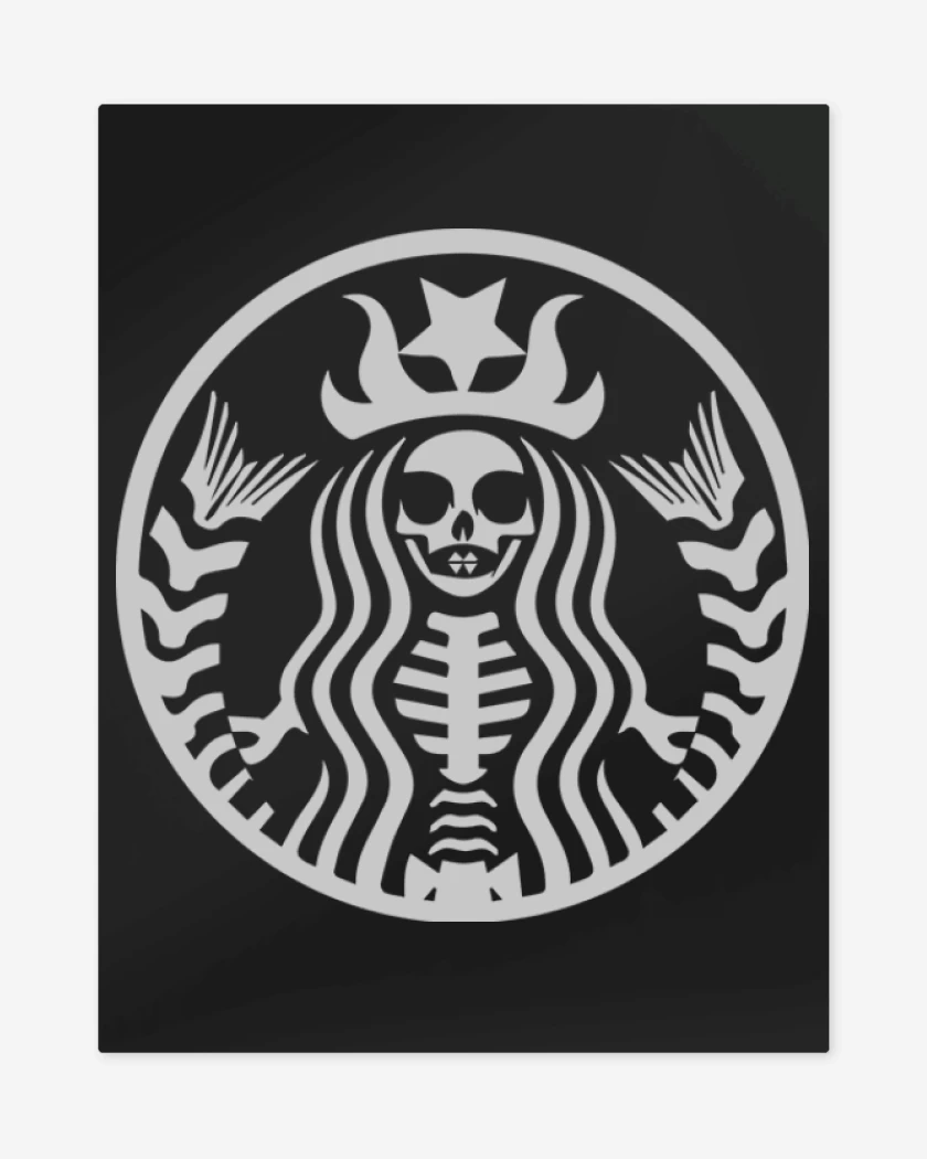Print metalico Negro de Starbucks