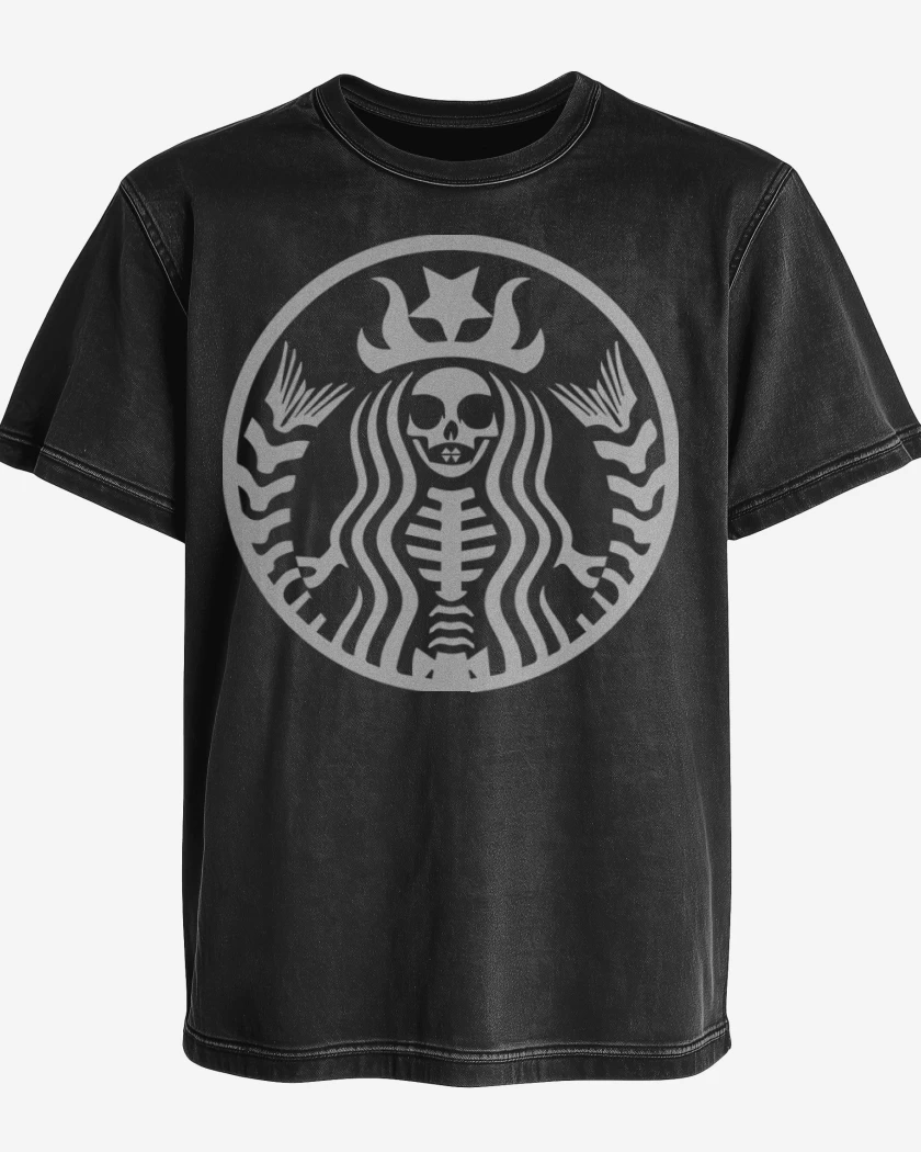 Polera desgastada Negro de Starbucks