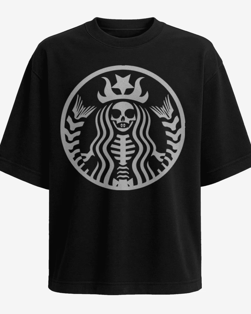 Polera Oversize Negro de Starbucks