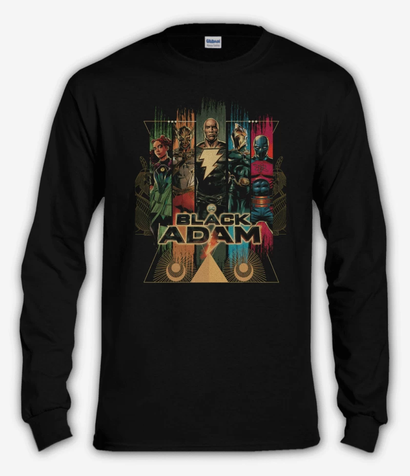 Polera manga larga Negro de Heroes de Kahndaq