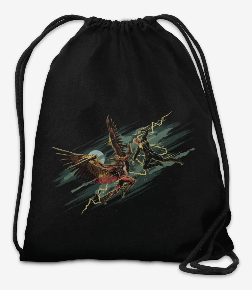 Mochila Black Adam vs Hombre Halcón