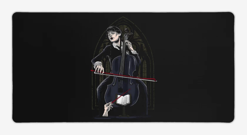 Mouse pad Gamer Negro de Orquesta Addams